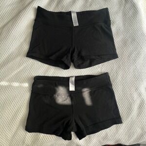 Ivivva by Lululemon Girls Black Athletic Shorts Size 12 Cartwheel Gymnastics 2pk